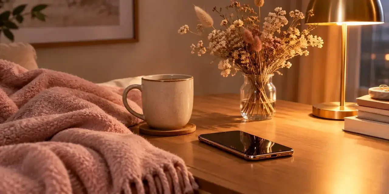 下载糯米短剧APP,暖光夜晚桌面与手机场景